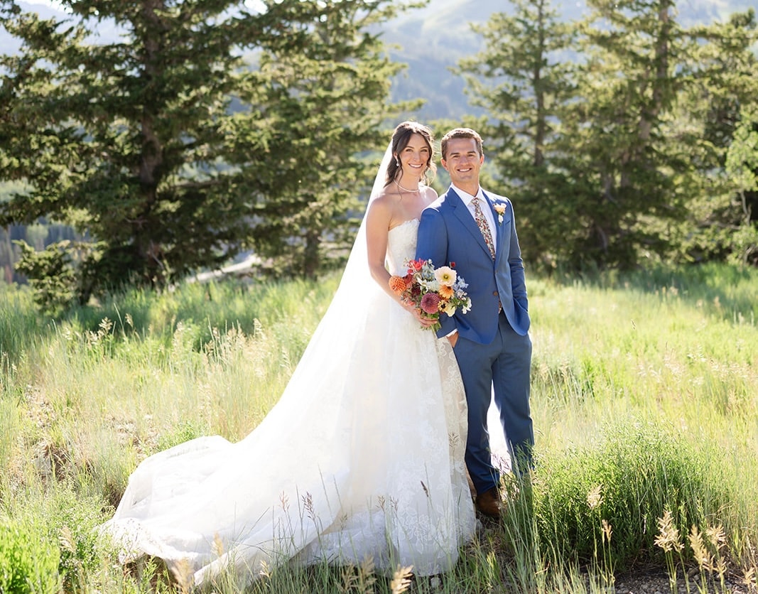 Bride and groom wedding portrait